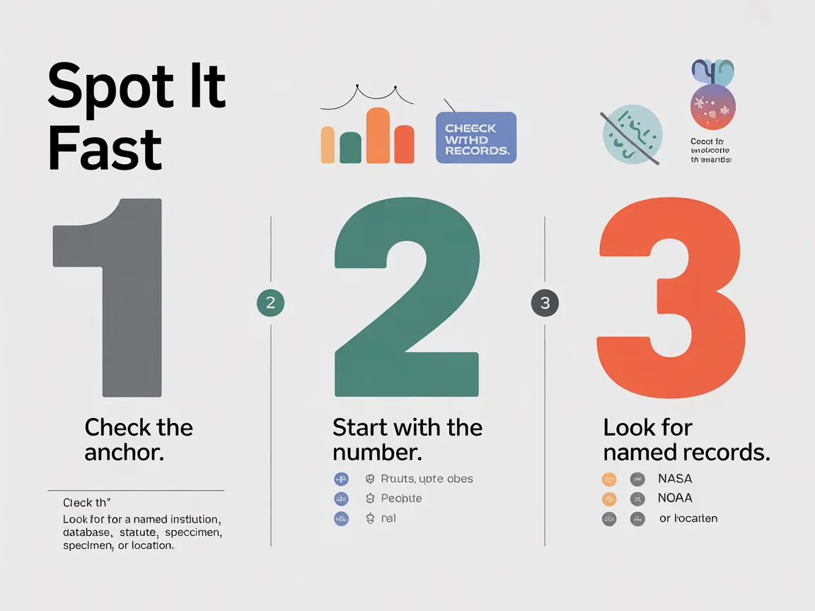 Step-by-step infographic with labeled checks to verify surprising trivia before sharing.